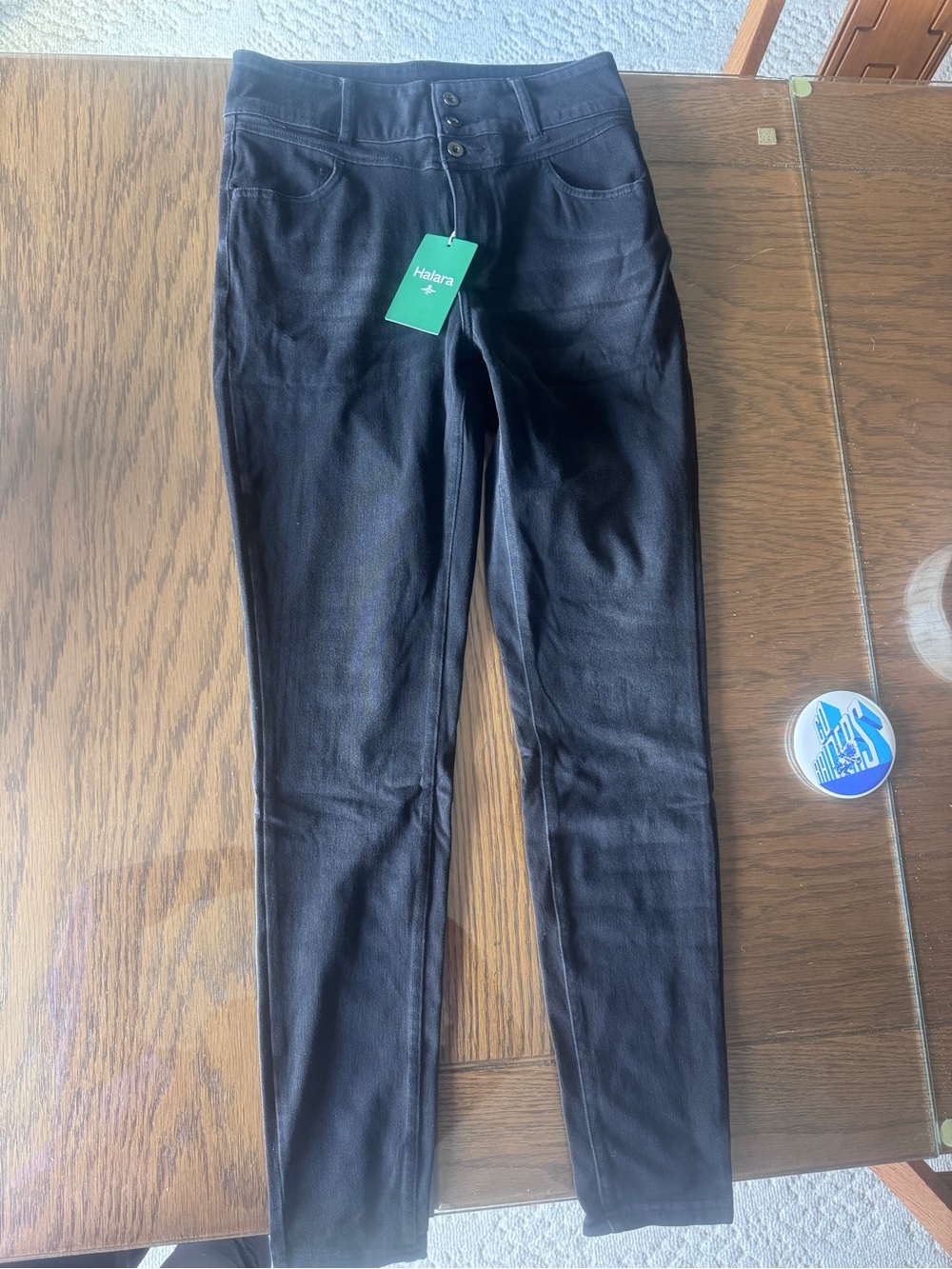 HALARA Black High-Rise Skinny Ponte Pants